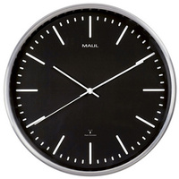 MAUL Horloge murale/horloge radio pilotée MAULfly, argent