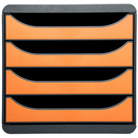 EXACOMPTA Module de classement BIG-BOX, 4 tiroirs, tangerine