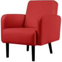 PAPERFLOW Fauteuil LISBOA, habillage simili cuir, rouge