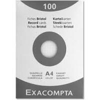 EXACOMPTA Fiches bristol, A4, uni, blanc