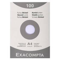 EXACOMPTA Fiches bristol, A4, quadrillé, blanc