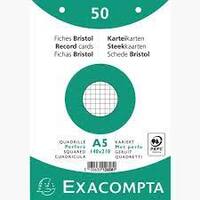 EXACOMPTA Fiches bristol, A5, quadrillé, blanc