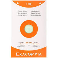 EXACOMPTA Fiches bristol, A6, quadrillé, assorti