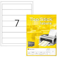 TOP STICK Etiquette pour dos de classeur, 192 x 38 mm, blanc