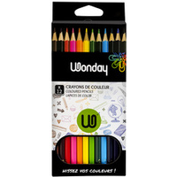 Wonday Crayons de couleur, étui carton de 12