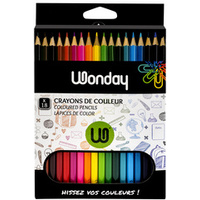 Wonday Crayons de couleur, étui carton de 18