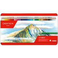 CARAN D'ACHE Crayons de couleur PABLO, étui métal de 40