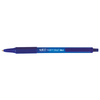 BIC Stylo à bille rétractable Soft Feel Clic grip, bleu