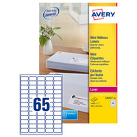 AVERY Mini étiquette d'adresse laser, 46 x 11,1 mm, blanc