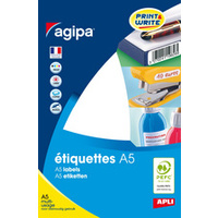 agipa Etiquette universelle, 12 x 18,3 mm, blanc