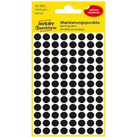 AVERY Zweckform Pastille de couleur, diamètre 8 mm, noir