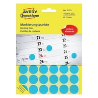 AVERY Zweckform Pastille de couleur, diamètre 18 mm, bleu