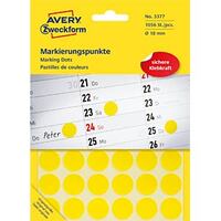 AVERY Zweckform Pastille de couleur, diamètre 18 mm, jaune