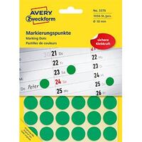 AVERY Zweckform Pastille de couleur, diamètre 18 mm, vert