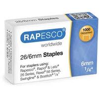 RAPESCO Agrafes 26/6, 1.000 pièces, galvanisé