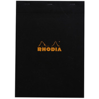 RHODIA Bloc agrafé No. 18, format A4, quadrillé 5x5, noir