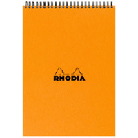 RHODIA Bloc spiralé No. 18, format A4, quadrillé 5x5, orange