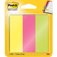 Post-it Marque-pages en papier, 25 x 76 mm, couleurs néon