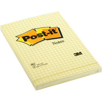 Post-it Bloc-note adhésif, 76 x 76 mm, ligné, jaune