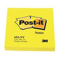 Post-it Bloc-note adhésif, 76 x 76 mm, jaune néon