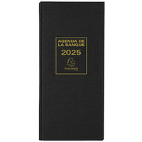 EXACOMPTA Agenda Banquier long, 1 volume, 2025, noir