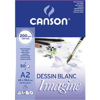 CANSON Bloc à dessin Imagine, format A4, 200 g/m2