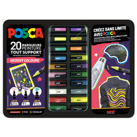 POSCA Marqueur à pigment 'GROOVY COLOURS', mallette métal