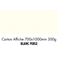 folia Carton de bricolage, (L)1.000 x (H)700 mm, blanc perle