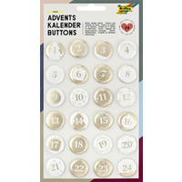 folia 'Buttons' pour calendrier de l'Avent, nacré, en t'le