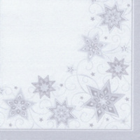 PAPSTAR Serviette à motif de Noël 'Just Stars', blanc