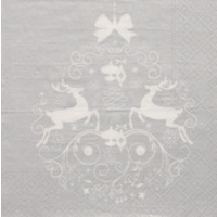 PAPSTAR Serviette à motif de Noël 'Deers Couple', argent