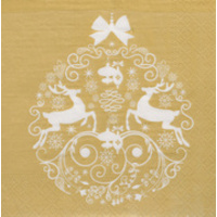 PAPSTAR Serviette à motif de Noël 'Deers Couple', or