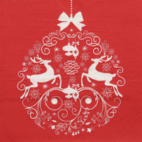 SERVIETTE NOËL DEERS COUPLE ROUGE   P/30  330X330MM