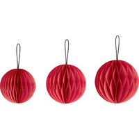 HEYDA Set décoration 'Balle en nid d'abeille', rouge