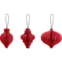 HEYDA Set décoration 'Goutte en nid d'abeille', rouge