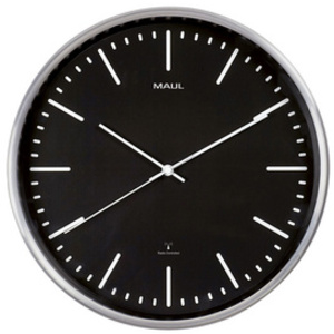 MAUL Horloge murale/horloge radio pilotée MAULfly, argent