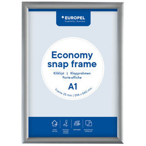 EUROPEL Cadre porte-affiche, A1, 25 mm, argent anodisé