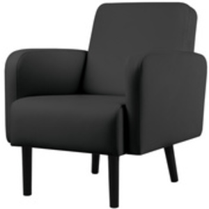 PAPERFLOW Fauteuil LISBOA, habillage simili cuir, noir