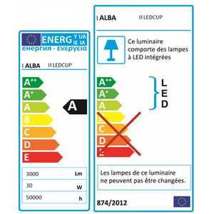 ALBA Lampadaire LED LEDCUP BC, blanc