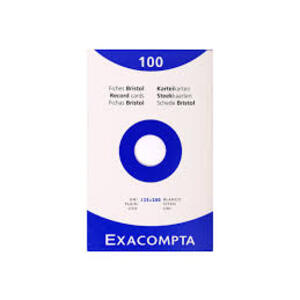 EXACOMPTA Fiches bristol, 125 x 200 mm, uni, blanc