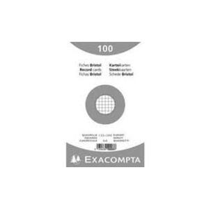 EXACOMPTA Fiches bristol, 125 x 200 mm, quadrillé, blanc