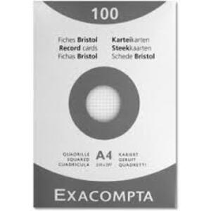 EXACOMPTA Fiches bristol, A4, uni, blanc