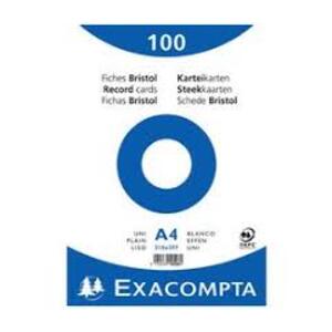 EXACOMPTA Fiches bristol, A4, quadrillé, blanc