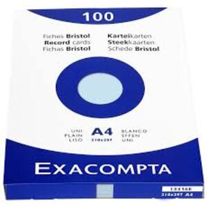 EXACOMPTA Fiches bristol, A4, uni, bleu azur