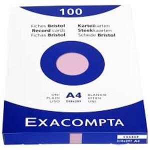 EXACOMPTA Fiches bristol, A4, uni, rose