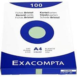 EXACOMPTA Fiches bristol, A4, uni, vert