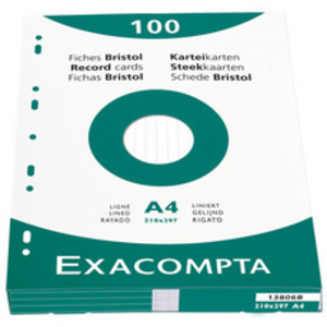 EXACOMPTA Fiches bristol, A4, quadrillé, blanc