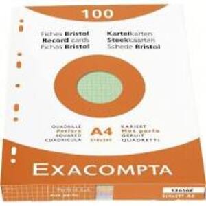 EXACOMPTA Fiches bristol, A4, quadrillé, assorti