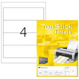 TOP STICK Etiquette pour dos de classeur, 192 x 61 mm, blanc