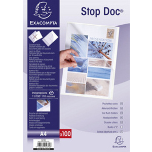 EXACOMPTA Pochettes coins Stop Doc, A4, PP 0,11 mm,